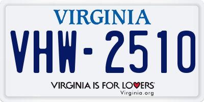 VA license plate VHW2510