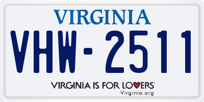 VA license plate VHW2511