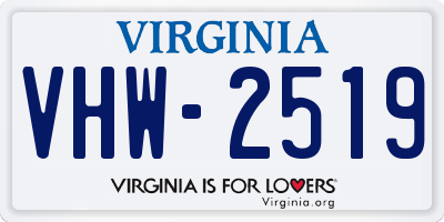 VA license plate VHW2519