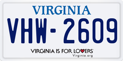 VA license plate VHW2609