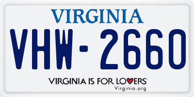 VA license plate VHW2660