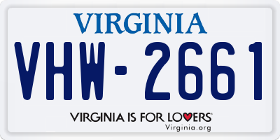 VA license plate VHW2661