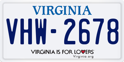 VA license plate VHW2678