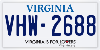 VA license plate VHW2688