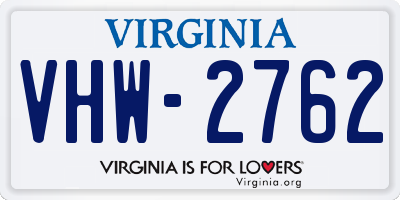 VA license plate VHW2762
