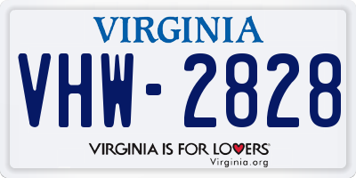 VA license plate VHW2828