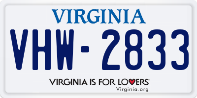 VA license plate VHW2833