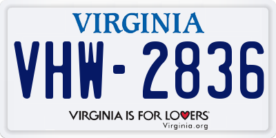 VA license plate VHW2836