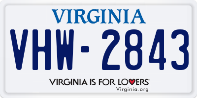 VA license plate VHW2843