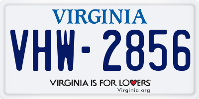 VA license plate VHW2856