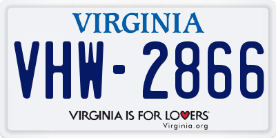 VA license plate VHW2866