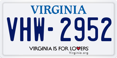 VA license plate VHW2952