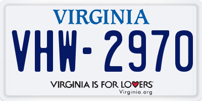 VA license plate VHW2970