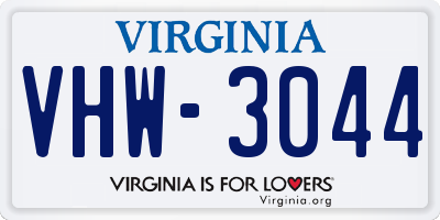 VA license plate VHW3044