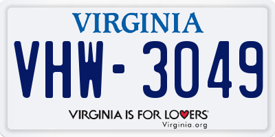 VA license plate VHW3049