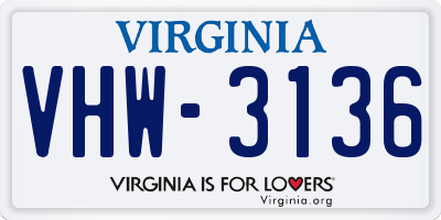 VA license plate VHW3136