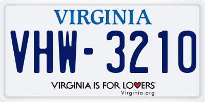 VA license plate VHW3210