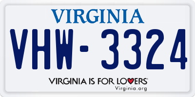 VA license plate VHW3324