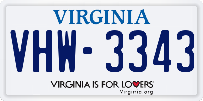 VA license plate VHW3343