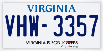 VA license plate VHW3357
