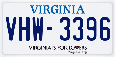 VA license plate VHW3396