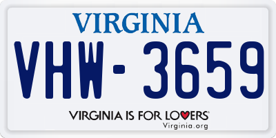 VA license plate VHW3659