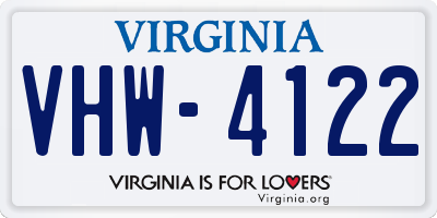 VA license plate VHW4122