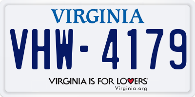 VA license plate VHW4179