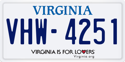 VA license plate VHW4251