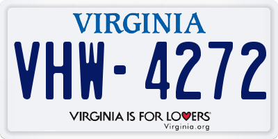 VA license plate VHW4272