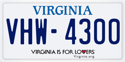 VA license plate VHW4300