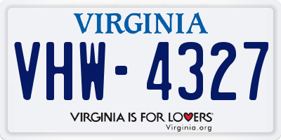 VA license plate VHW4327