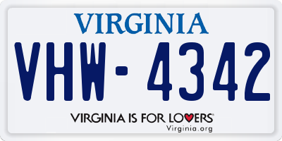 VA license plate VHW4342