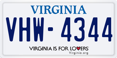 VA license plate VHW4344