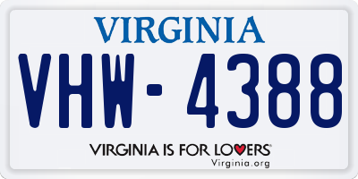 VA license plate VHW4388