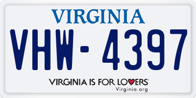 VA license plate VHW4397