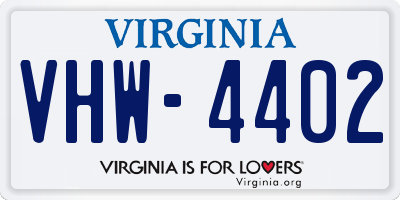 VA license plate VHW4402