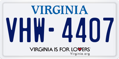 VA license plate VHW4407