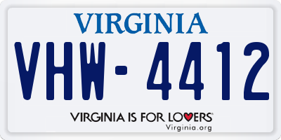 VA license plate VHW4412