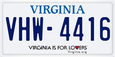 VA license plate VHW4416