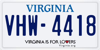 VA license plate VHW4418