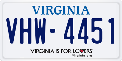 VA license plate VHW4451