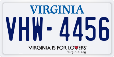 VA license plate VHW4456
