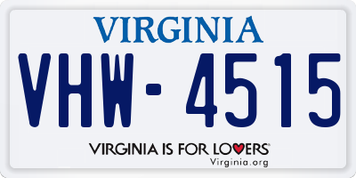 VA license plate VHW4515