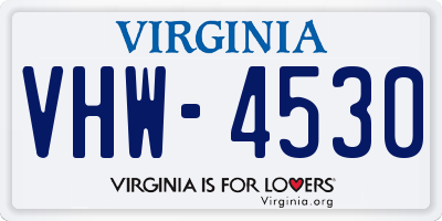 VA license plate VHW4530