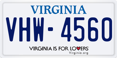 VA license plate VHW4560
