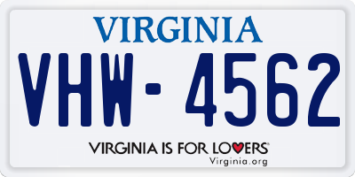 VA license plate VHW4562
