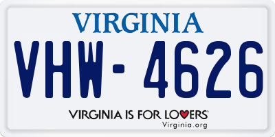 VA license plate VHW4626