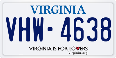 VA license plate VHW4638