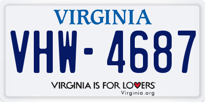 VA license plate VHW4687